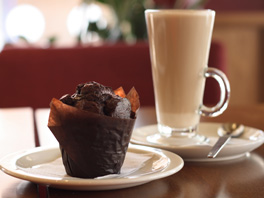 latte and muffin